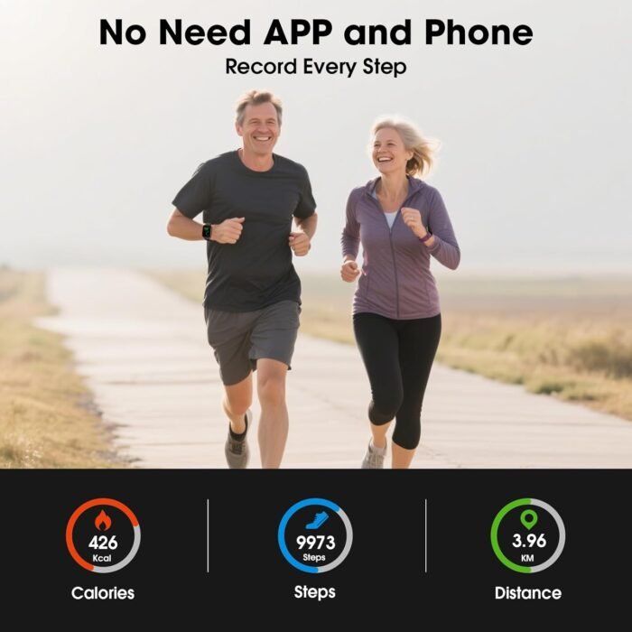 EURANS Smart Watch No App/Phone Required, Long Battery Life Fitness Tracker Watch,HD Screen, Waterproof Activity Tracker with Step Counter for Walking, Pedometer, Calories Tracker for Men Women - Image 4
