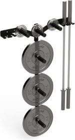 Yes4All 6 Pegs & 4 Barbell Storage Racks Load Up to 1190 LBS - Wall Mounted Weight Plate Tree & Barbell Holder - Image 2