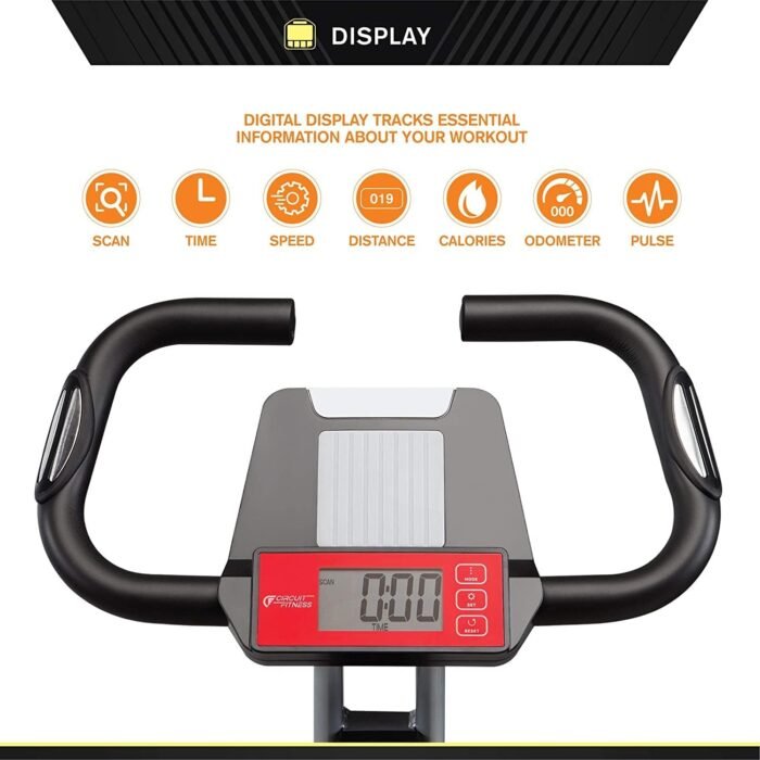 CIRCUIT FITNESS Circuit Fitness Folding Upright Exercise Bike with Adjustable Resistance 250 lb. Max. Capacity AMZ-150BK - Image 4