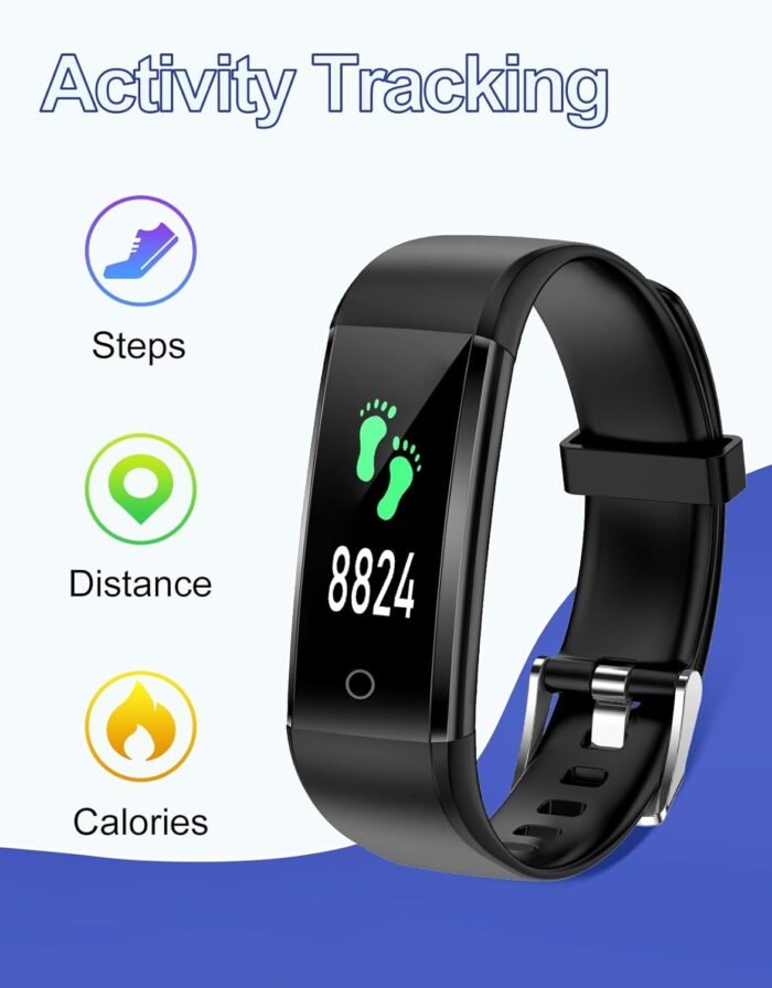 GRV Fitness Tracker Non Bluetooth Fitness Watch No App No Phone Required Waterproof Pedometer Watch with Steps Calories Counter Sleep Tracker for Men Women Parents - Image 3
