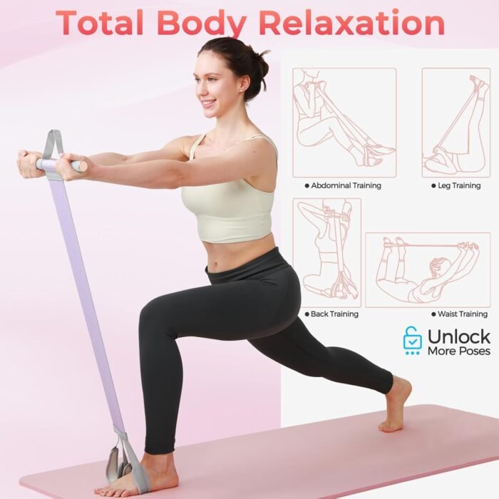Fabric Resistance Band with Handles & 2 Foot Loops - 120lb Exercise Band for Home Workout, Yoga & Full-Body Training, Leg Arm Chest Wrist - Portable Home Fitness Tools for Women - Image 6