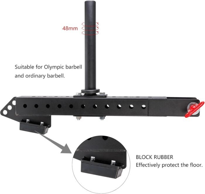 Multi Use Belt Squat Attachment with Lever Arms fits for 3"X 3" Square Tube Power Cages Home Gym Accessory for Strength Training with 330 lbs Capacity (Not included squat belt) - Image 3