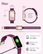 Fitness Watches for Women, LYNN2 Fitness Tracker with Heart Rate Monitor Blood Oxygen/Sleep Tracker Pedometer, Slim Step Tracker Watch for iOS/Android Phones Waterproof Purple - Image 9
