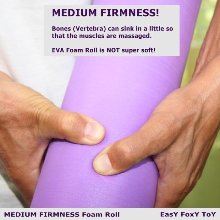 Small Size Low-Medium Density EVA 4 Inch Foam Roller for Back &Leg Pain; Sore Muscle Recovery; Trigger Point Massage Roller Ø3.75x18inch Physical Therapy; Helps as Spine Cracker Stretcher - Image 4