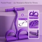6-Tube Pedal Ankle Puller Resistance Bands with Free Figure 8 Exercise Bands Included,Pedal Puller Resistance Band with Handle for Home Gym,Yoga & Pilates,Ideal to Tone Arms,Abs,Waist Unisex - Image 3
