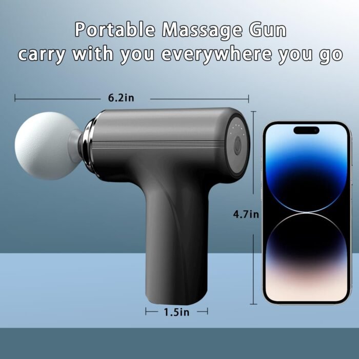Mini Massage Gun, Deep Tissue Back Massager for Athletes, Back and Neck Massager for Pain Relief, Small Travel Handheld Massagers, Care Gifts for Mom/Dad/Women/Men, Black - Image 3