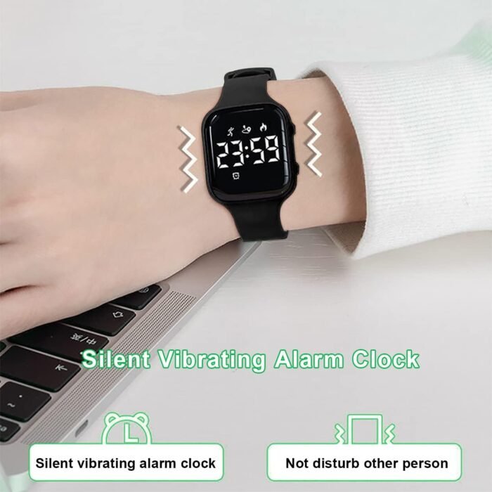 Kids Fitness Pedometer Watch Without App/Bluetooth,LED Sports Watch with Timer Calories/Distance/Step Counter,2 Alarm Clocks,21 Days Battery Life Rechargeable Digital Watch for Boy Girl Kids - Image 6