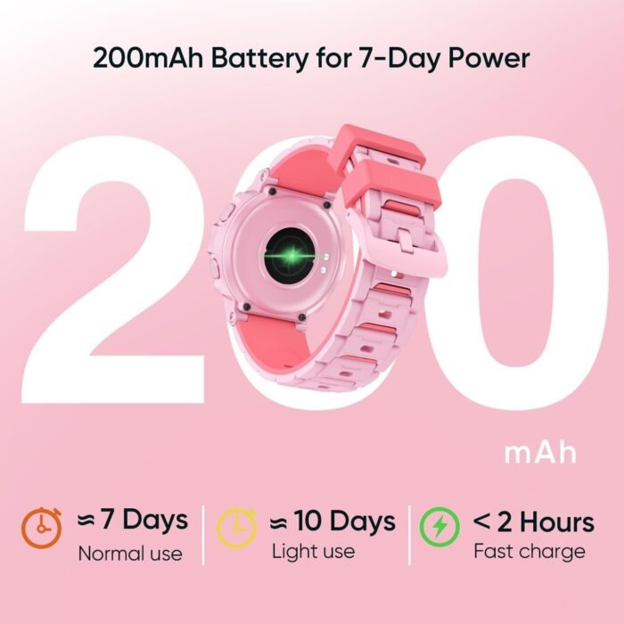 Kids Smart Watch, Waterproof Kids Fitness Tracker Watch with 26 Sports Modes, Pedometer, Heart Rate Monitor, Alarm Clock, Sleep Tracking for Girls Boys Ages 6+ - Image 7
