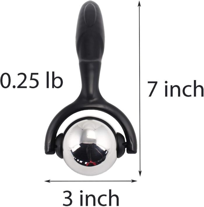 Roller Massage Ball - Ergonomic Handle Cold Warm Compression Temperature Keeper Stainless Steel Muscle Pain Relief Body Neck Shoulder Back Leg Calf Therapy Ice Heat Hot-Roller Stick - Image 3