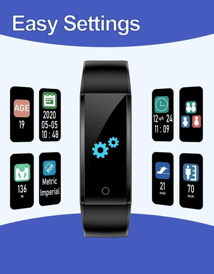 GRV Fitness Tracker Non Bluetooth Fitness Watch No App No Phone Required Waterproof Pedometer Watch with Steps Calories Counter Sleep Tracker for Men Women Parents - Image 5
