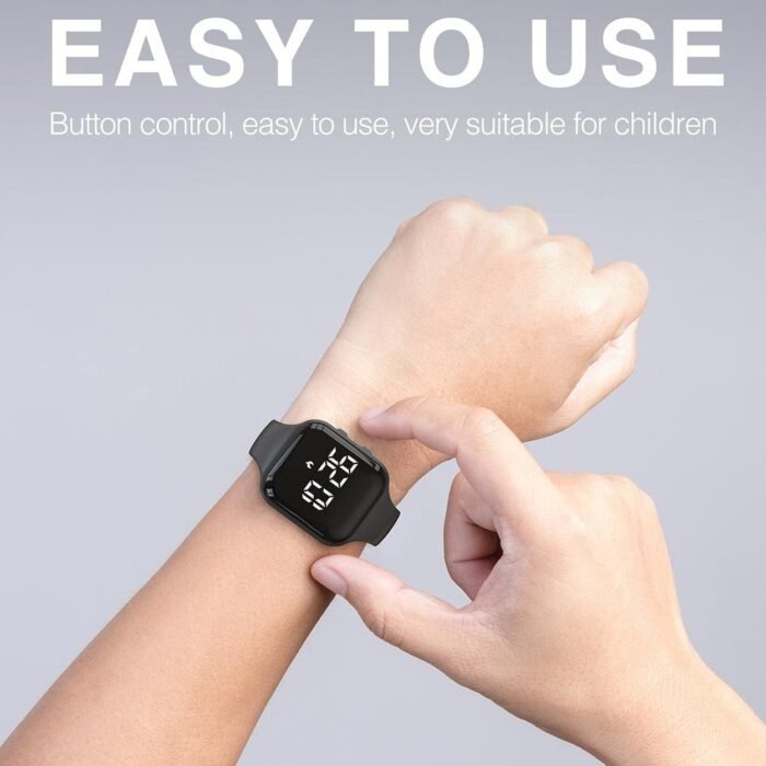 Non-Bluetooth Led Fitness Tracker Watch,Digital Pedometer Watch,with Step Counting/Distance/Calories/Stopwatch/Alarm Clock, Great Gift for Kids Teens Girls Boys Xmas - Image 4