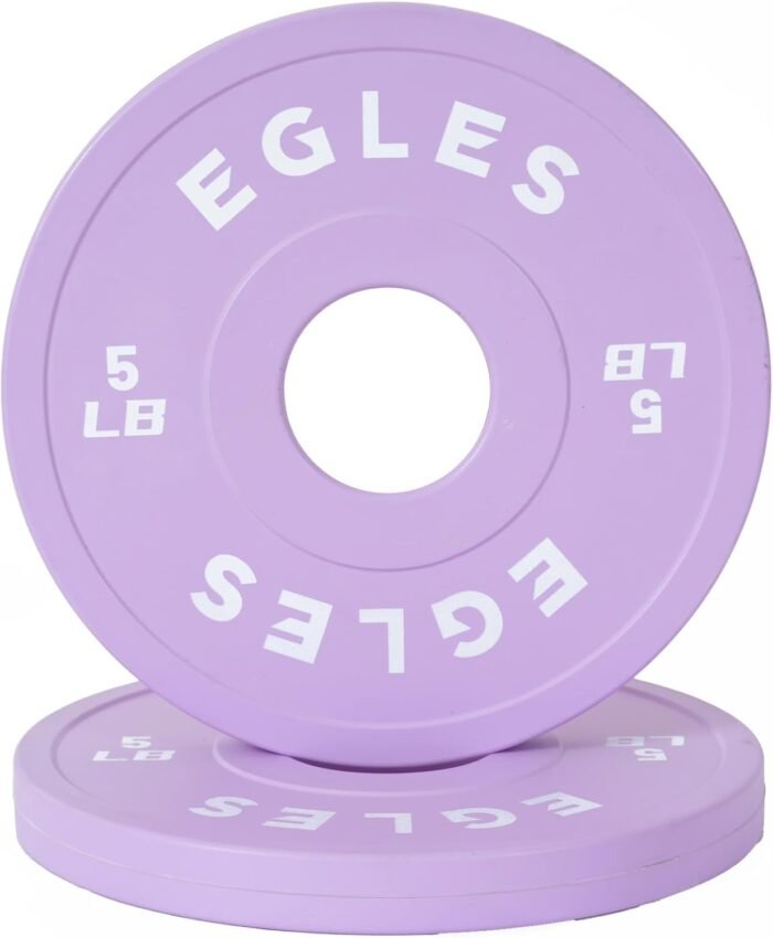 Egles Change Plates Set 1.25LB, 2.5LB, 5LB - Rubber-Coated Weight Plates in Pairs, Olympic Bumper Plates, Color-Coded, IWF Standard, Fit 2-Inch Barbells Strength Training Weight Plates Gym & Fitness - Image 2