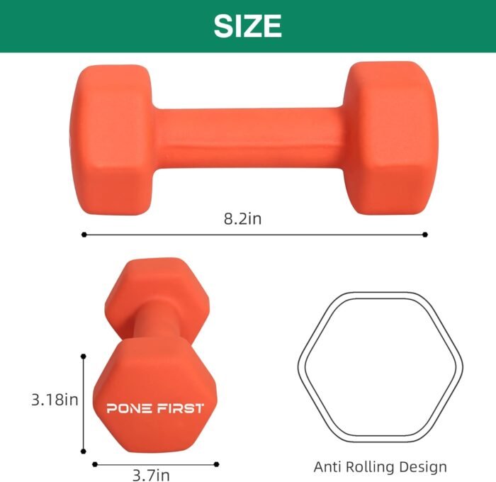 Dumbbell Hand Weight Pairs – Neoprene Dumbbell Exercise & Fitness For Home Gym Equipment and Adjustable Dumbbell Sets–Non-Slip, Color Coded Hex Shaped Free Weights For Women,Men 2LB 3LB 5LB 8LB 10LB Pounds - Image 9