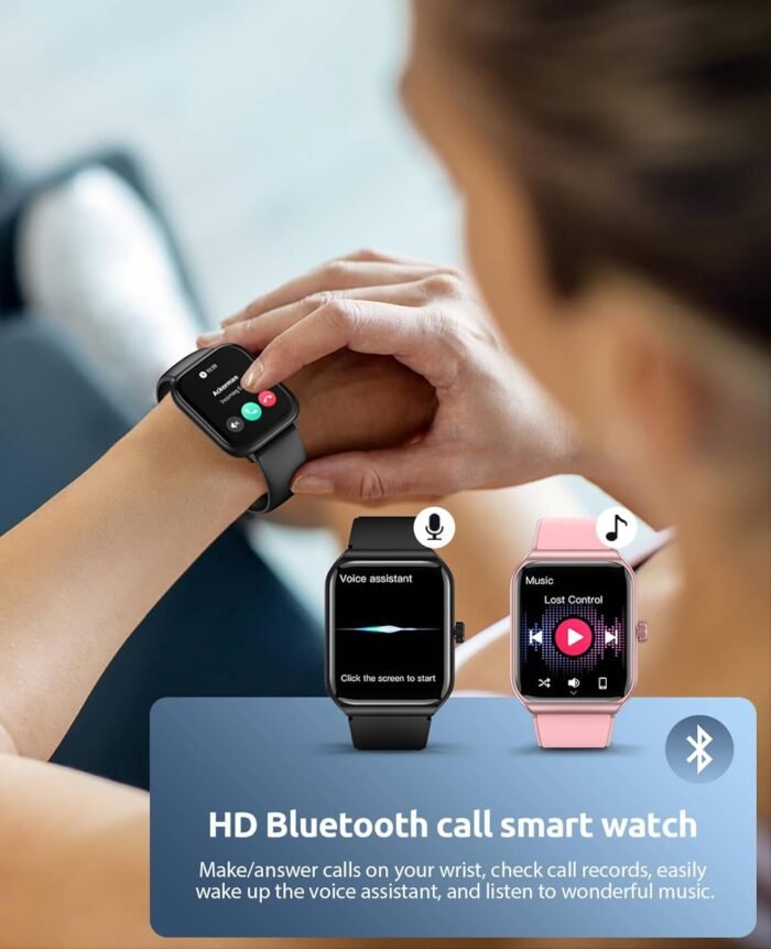 Smart Watch for Men Women with SOS Emergency Alert,1.91" Smartwatch with Blood Pressure/Blood Oxygen/Heart Rate/Sleep Monitor, Fitness Tracker with 100+ Sport Modes, IP68 Waterproof Watch - Image 4