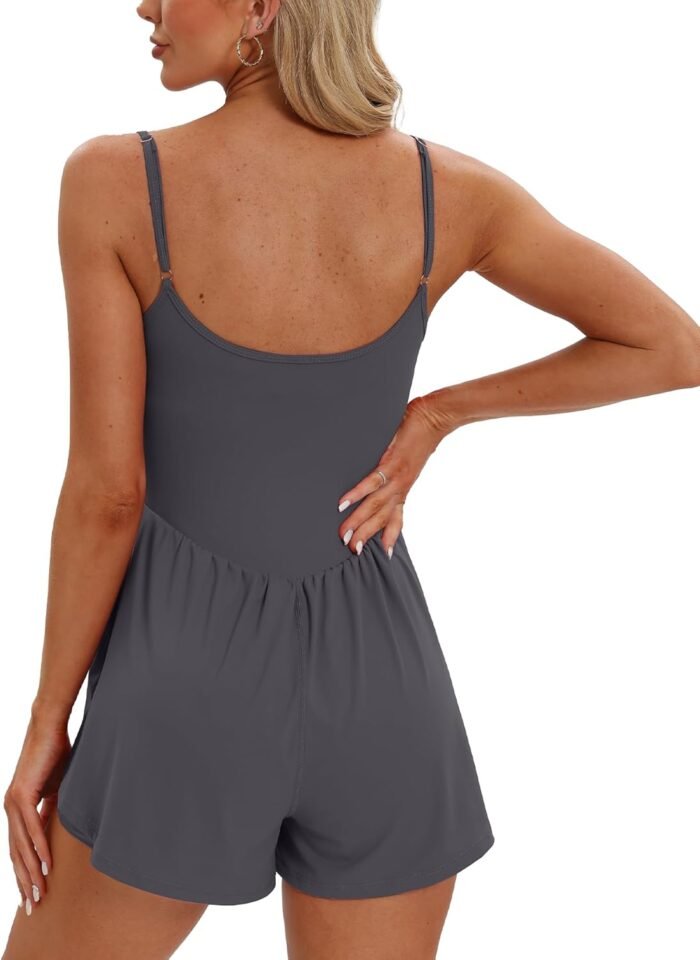 Beaully Women's Summer Sleeveless Rompers Spaghetti Strap Double Lined Shorts Jumpsuit One Piece Outfits - Image 3