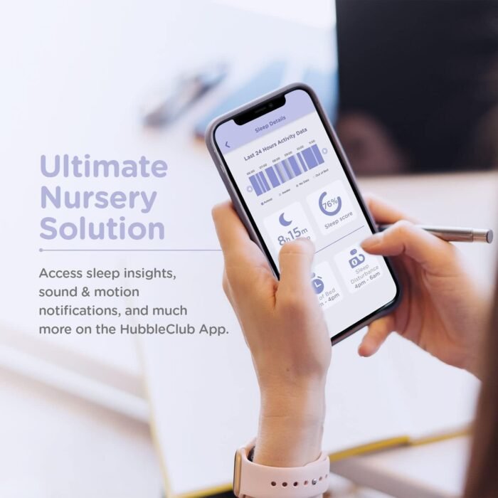 Hubble Connected Dream+ Bundle Non-Wearable, Smart Wi-Fi Enabled Baby Movement Monitor for Heart-Rate and Breathing Supervision, HD Baby Camera with Soothing Sounds & White Noise with Tape Measurer - Image 4