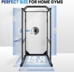 1200lbs Heavy Duty Power Cage, Black Squat Rack with Safety Bars, Adjustable J-Hooks and Safety Arms, KQZZIV Power Rack System for Home Gym, Weightlifting and Cross Training - Image 3