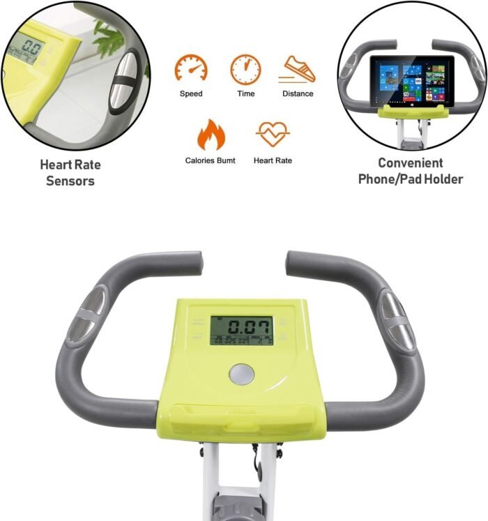 leikefitness LEIKE X Bike Ultra-Quiet Folding Exercise Bike, Magnetic Upright Bicycle with Heart Rate,LCD Monitor and easy to assemble - Image 6