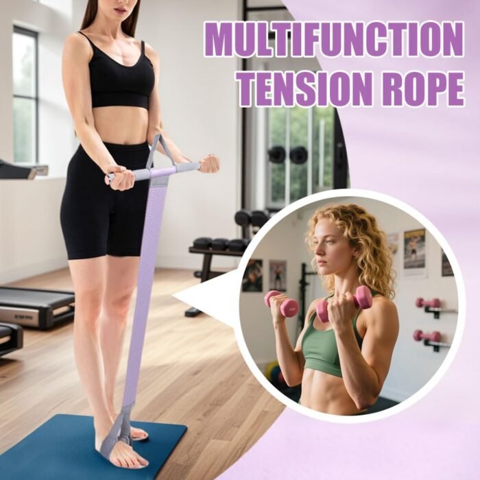 Fabric Resistance Band with Handles – Non-Slip Pedal Puller for Sit Ups & Full Body Strength Training, Portable Stretch Bands for Leg, Arm & Core, Workout Equipment for Women - Image 7