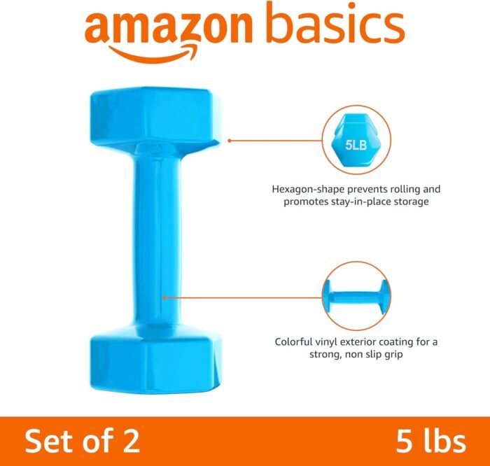 Amazon Basics Vinyl Coated Dumbbell Hand Weights - Image 3