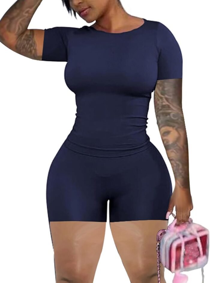 chicyes Lounge 2 Piece Sets For Women Summer Gym Two Piece Outfits Workout Plus Size Set Matching Shorts Clothes - Image 2