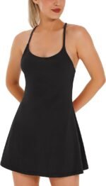 Womens Tennis Dress, Athletic Dress with Built-in Bra & Shorts Pockets Summer Dresses for Women Golf Outfits for Workout - Image 2