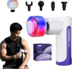 MORELIFE VivaPulse - Massage Gun Deep Tissue with Heat & Cold Therapy, Portable Handheld Massager Gun for Muscle Pain Relief & Relaxation, 5 Heads, Travel-Friendly, HSA/FSA, White - Image 2