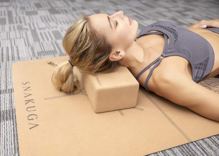 SNAKUGA Cork Yoga Block 2 Pack for Pilates, 4'' or 3'' Non-Slip & High Density Blocks for Meditation, Fitness and Stretching, Supportive and Flexibility Brick for Improve Poses Balance - Image 8