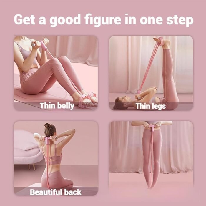 Yoga Foot Pedal Resistance Band for Women 6 Tube Elastic Fitness Puller for Full Body Home Workout Strength Training Slimming and Stretching Ideal for Abdomen Waist Arms Legs and Yoga Exercises - Image 7