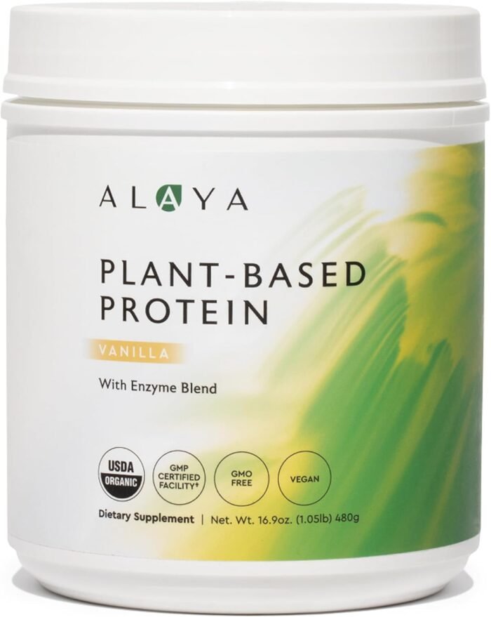 Alaya Naturals Organic Plant Based Protein Powder - Vegan Protein Powder with Pea Protein, Hemp Protein, & Spirulina - Non-GMO, USDA Organic, Vanilla - Image 2