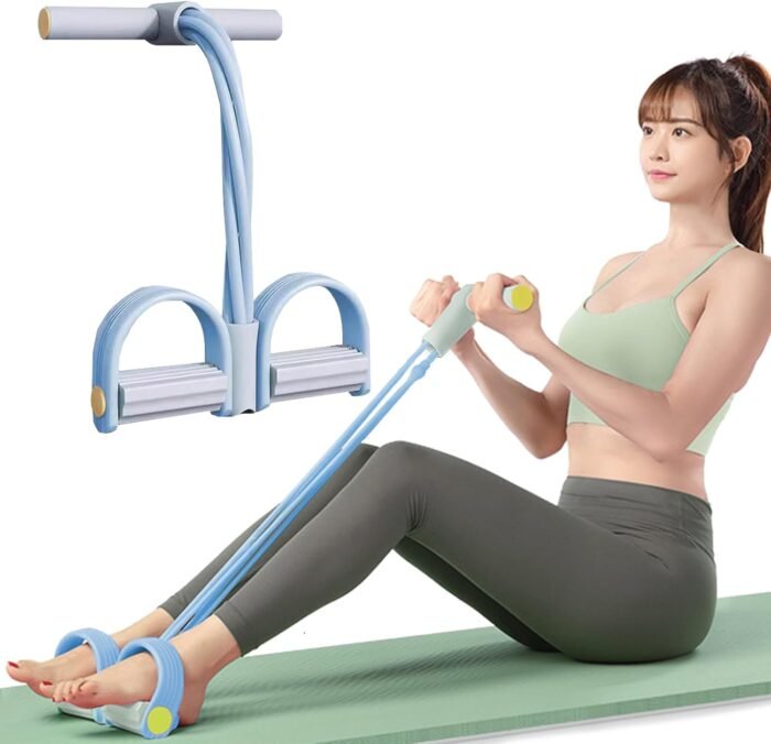 Foot Pedal Resistance Band,6-Tube Pedal Puller Resistance Rope,Yoga Elastic Exercise Bands, for Women Jump Fitness, Abdomen/Arm Weight/Waist/Leg Stretching Slimming Training - Image 2