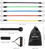 Resistance Bands Set, Himaly Exercise Bands Strength Training Fitness Bands Workout Elastic Bands with Legs Ankle Straps, Door Anchor, Handles & Carry Bag for Home Outdoor Workouts - Image 5