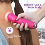 Handheld Muscles Massager, Small Cordless Handheld Massager Wand with Personal Handheld Vibration Rechargeable Massager for Neck Shoulder Back Body(Rose Red) - Image 5