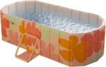 Portable Collapsible Foldable Ice Bath Tub, Non-Inflatable PVC Folding Soaking bathtub, Freestanding Large Spaces, Suitable for Home Outdoor Gyms (Cold/Hot Universal) (Pink) - Image 2