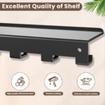 Floating Shelf Organizer Compatible with Tonal Accessories Home Gym Weight wall Storage Equipment Hanger Metal Rack Holder Wall Mount with Hooks T-Lock Adapters Bracket Hanger Workout (Floating Shelf) - Image 4