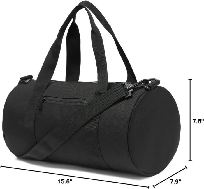 Small Gym Bag Duffel Bag for Women Men Fitness Sports Bag Workout Adjustable Detachable Shoulder Strap Lightweight Carry on Travel Duffle Bag (Black, 15" / Mini / 12L) - Image 9
