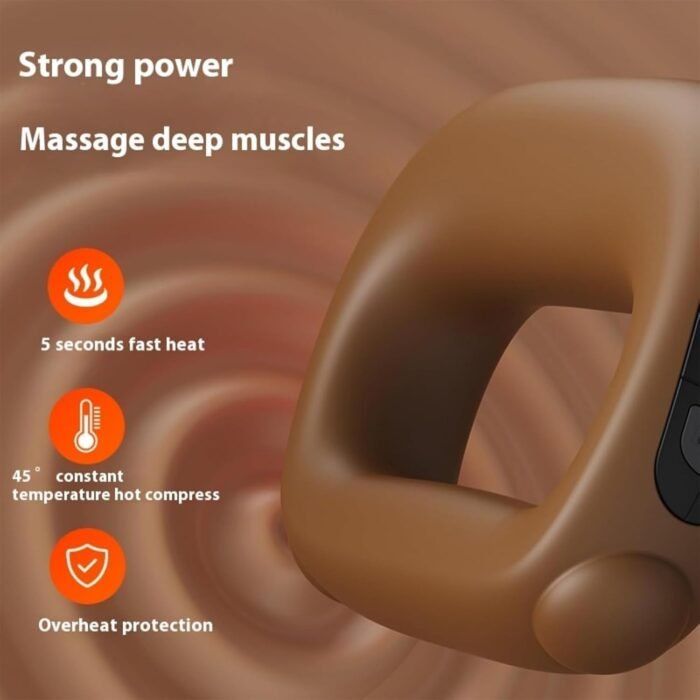 Deep Tissue & Percussion Muscle Massage Guns with Heat for Athletes & All - Pain Relief, Adjustable Intensity & Speed, Super Quiet, Portable, Ideal Gifts（Brown） - Image 5