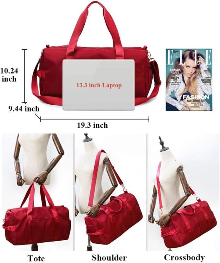 KARRESLY Sports Gym Bag for Women or Men Travel Duffel Bag with Wet Pocket and Shoes Compartment for Training Swim Yoga(Light purple) free size - Image 6