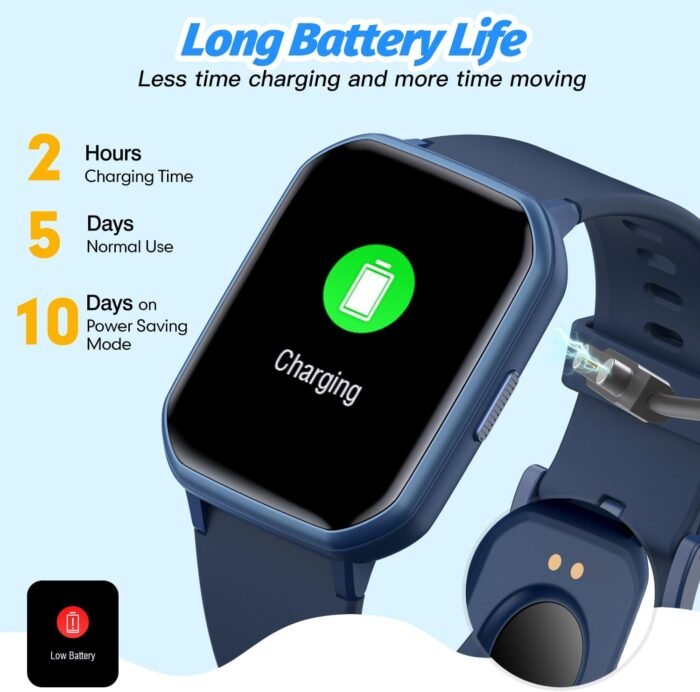 Kids Smart Watch for Girls,IP68 Waterproof Kids Fitness Tracker Watch with 1.5 Inch DIY Face,Heart Rate Sleep Monitor,19 Sport Modes,Calories Counter,Alarm Clock,Great Gifts for Children 6+ (Blue) - Image 9