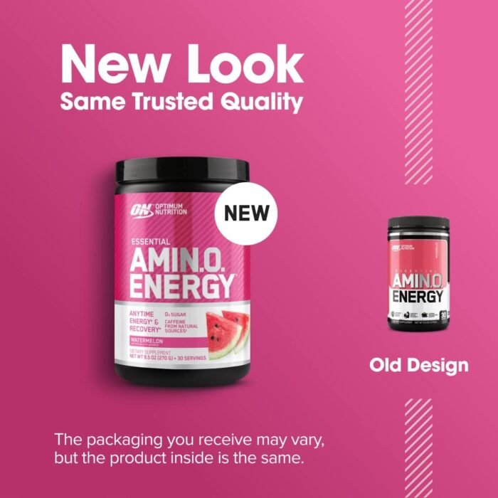 Optimum Nutrition Amino Energy - Pre Workout with Green Tea, BCAA, Amino Acids, Keto Friendly, Green Coffee Extract, Energy Powder - Watermelon, 30 Servings (Packaging May Vary) - Image 6