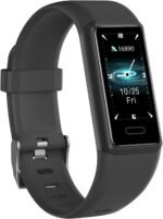 Fitness Tracker, Fitness Watches for Women Men Pedometer Watch with 24/7 Heart Rate Monitor Sleep Tracker Step/Calorie Counter Stopwatch IP68 Waterproof Activity Trackers (Dark Black) - Image 2