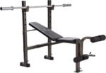 Stamina Adjustable Steel Weights Bench and Barbell Rack Combo Set with Resistance Band Anchor Points for Home Gym Workout or Exercise, Black - Image 2