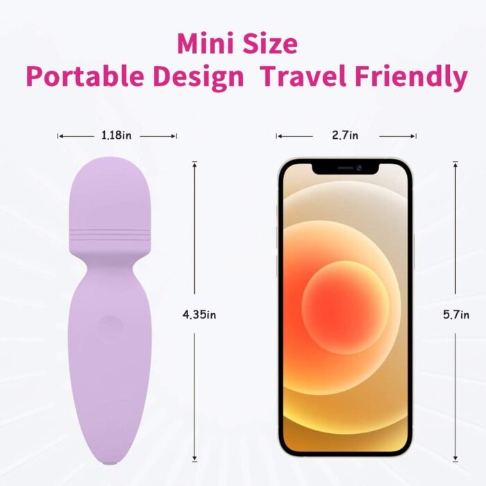 Mini Wand Massager Small Cordless Hand-held Massager Quiet Waterproof Massager Rechargeable Personal Massager for Neck Shoulder Back Body [4.35 * 1.18 inches] - Image 3
