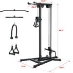 VIVITORY LAT Pull Down and Low Row Cable Machine - 16 Height Adjustable Pulley System for Full Body Workout, Maximum Weight Capacity 400lbs, Perfect for Home Gym, Includes Additional Handle - Image 3