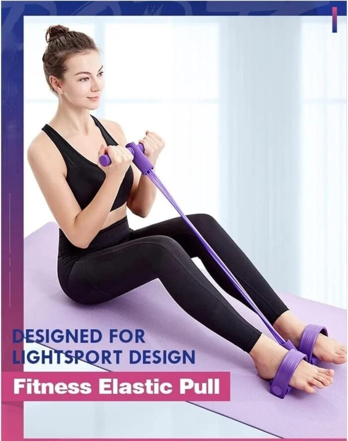 21 Fitness Resistance Bands - 4 Tube Pedal Ankle Puller, Yoga Handle Bands Exerciser Multifunction Trainer Tension Rope for Body, Abdomen, Waist, Arm, Tummy Exercise Stretching Training ( Color : Ash - Image 7