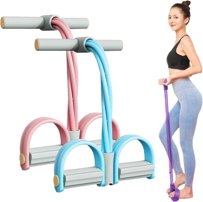 Yoga Foot Pedal Resistance Band for Women 6 Tube Elastic Fitness Puller for Full Body Home Workout Strength Training Slimming and Stretching Ideal for Abdomen Waist Arms Legs and Yoga Exercises - Image 3