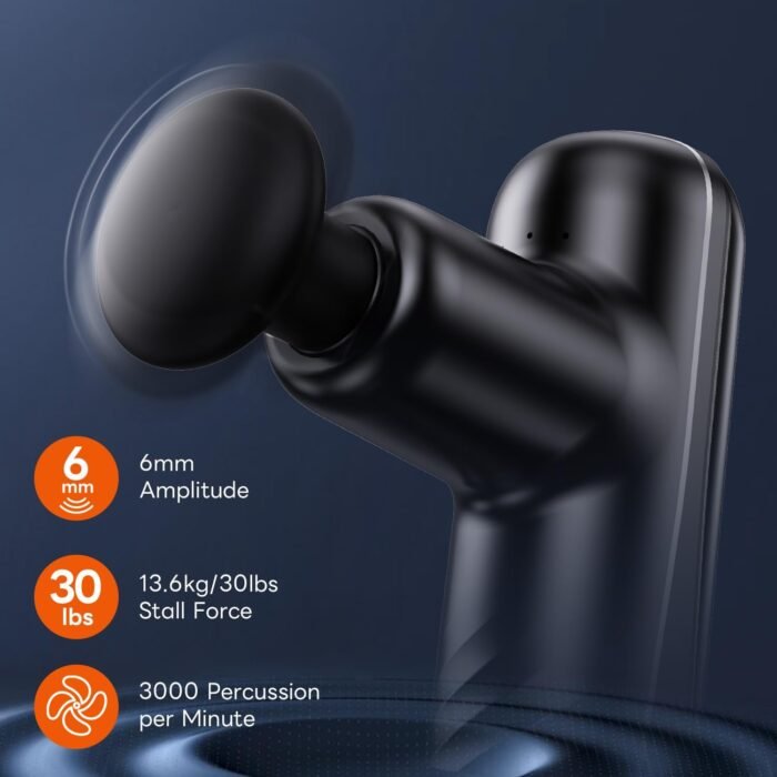 Mini Massage Gun,Deep Tissue Percussion Small Massage Gun Travel Massager,Muscle Massager for Back Pain Relief, Pocket-Sized Massager Gun for Office Gifts and Home or Athletes - Image 3