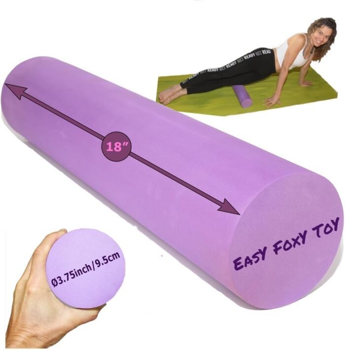 Small Size Low-Medium Density EVA 4 Inch Foam Roller for Back &Leg Pain; Sore Muscle Recovery; Trigger Point Massage Roller Ø3.75x18inch Physical Therapy; Helps as Spine Cracker Stretcher - Image 2