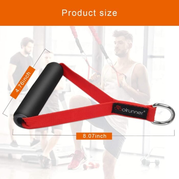 Coolrunner 2 Pair Resistance Band Handles Grips Fitness Strap Wide Design Heavy Duty Cable Handles with Solid ABS Cores, Heavy Gauge Welded D-Rings (4-Piece Set) - Image 3