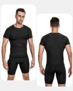 Niksa Men's Compression Shirts, Short Sleeve Athletic Compression Tops Dry Workout T Shirt, Rash Guard Base Layer Undershirt - Image 3
